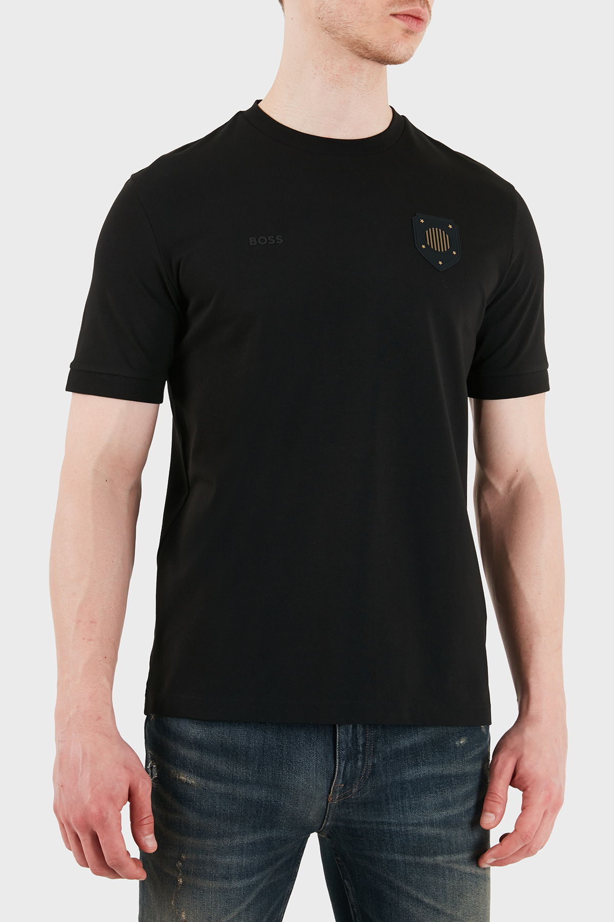 Boss Logolu Pamuklu Regular Fit Bisiklet Yaka Erkek T Shirt 50562134 001 SİYAH