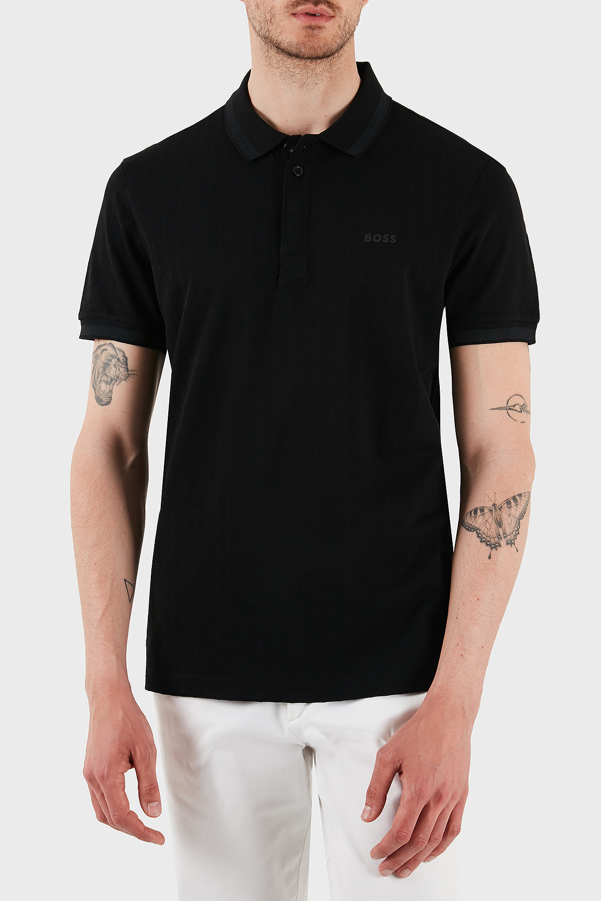 Boss Logolu Pamuklu Regular Fit Düğmeli Erkek Polo Yaka T Shirt 50538160 001 SİYAH