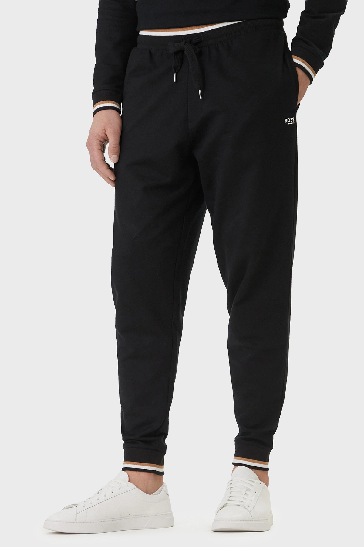 Boss Logolu Pamuklu Regular Fit Lastikli Paça Jogger Erkek Pantolon 50554830 001 SİYAH