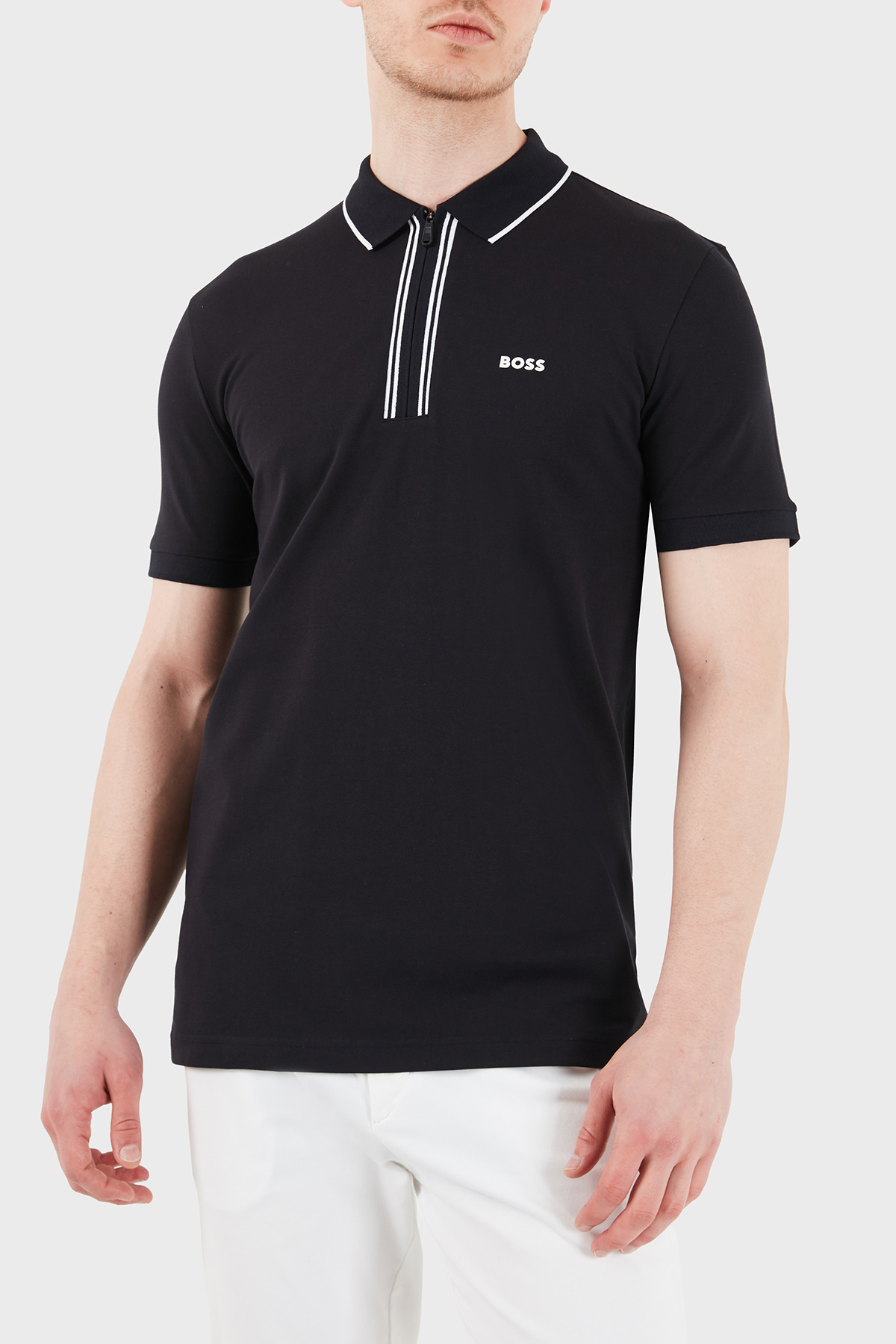 Boss Logolu Pamuklu Slim Fit Yaırım Fermuarlı Erkek Polo 50555698 404 LACİVERT