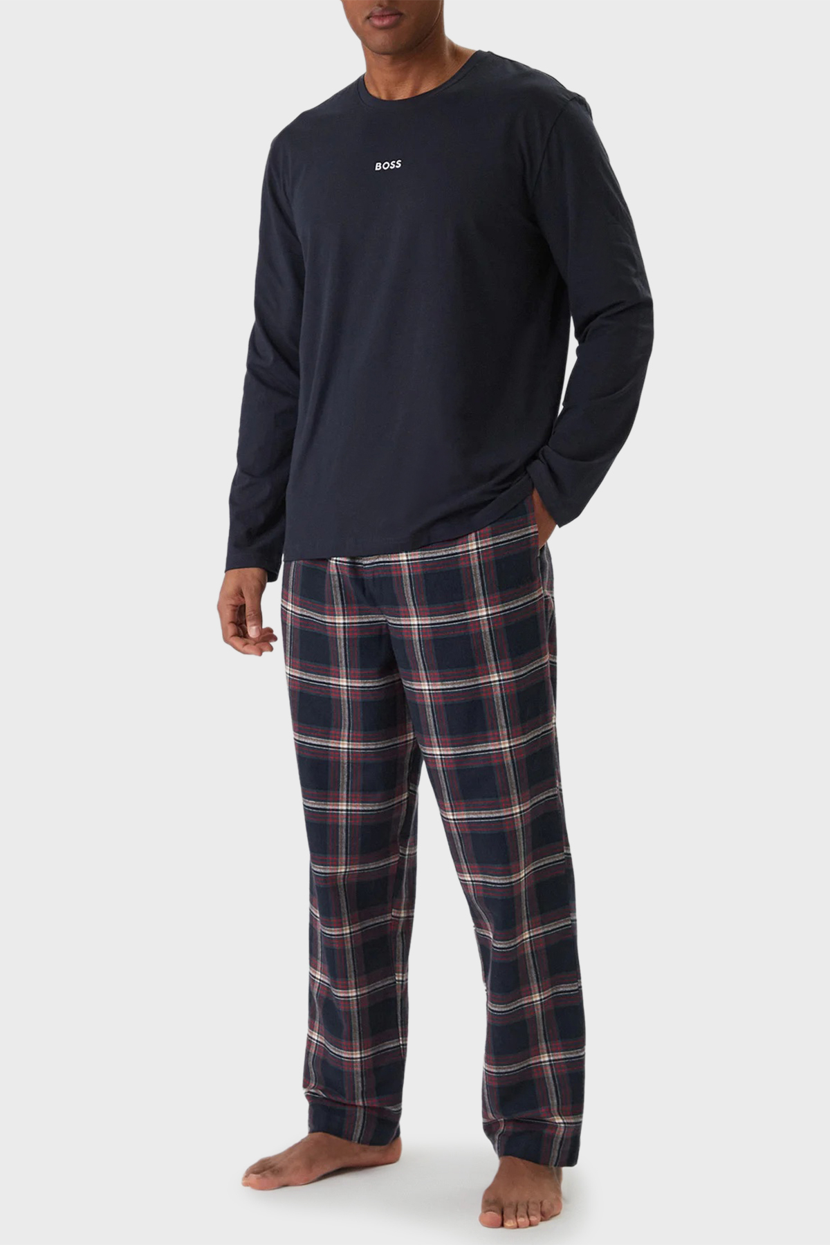 Boss Logolu Regular Fit Cepli Erkek Pijama Takımı 50550777 460 LACİVERT