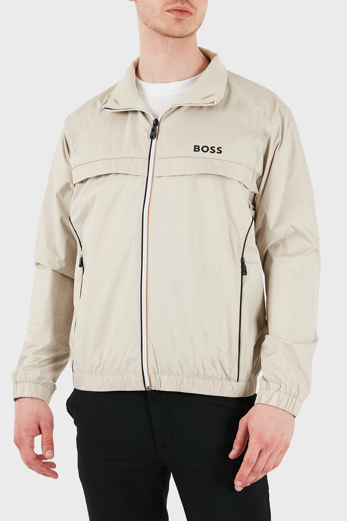 Boss Logolu Regular Fit Dik Yaka Erkek Mont 50551069 272 BEJ