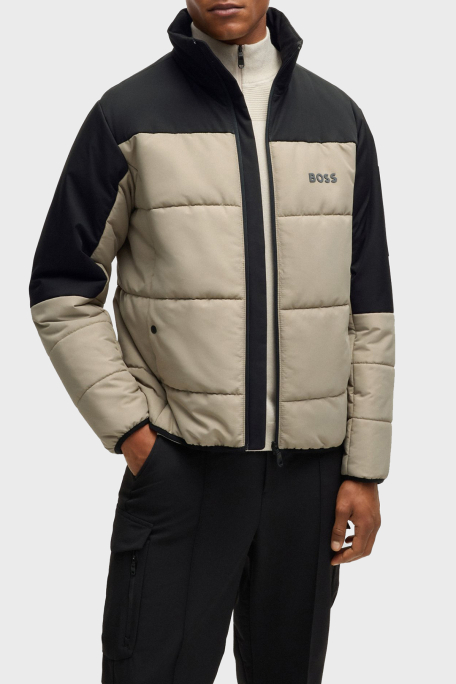 Boss Logolu Regular Fit Dik Yaka Şişme Erkek Mont 50522668 334 HAKİ ...