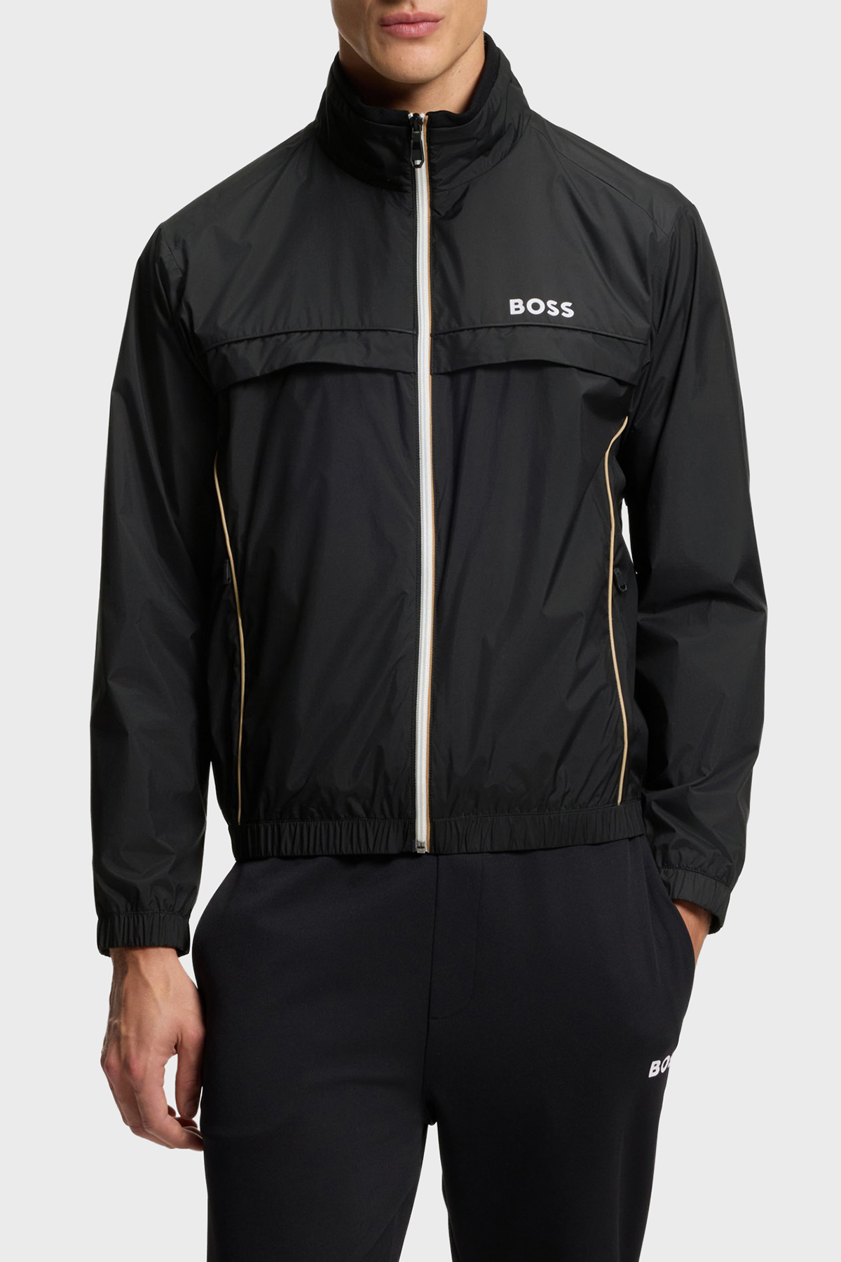 Boss Logolu Regular Fit Dik Yaka Su İtici Erkek Mont 50551069 001 SİYAH