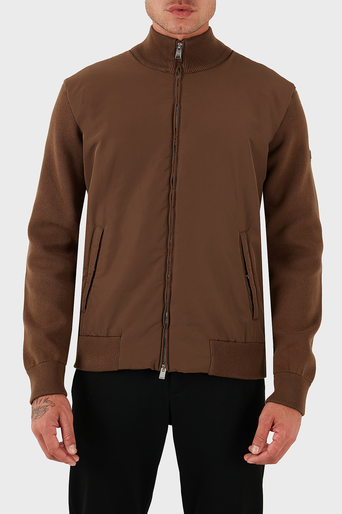 Boss Logolu Regular Fit Dik Yaka Yumuşak Dokulu Erkek Ceket 50543135 217 KAHVE