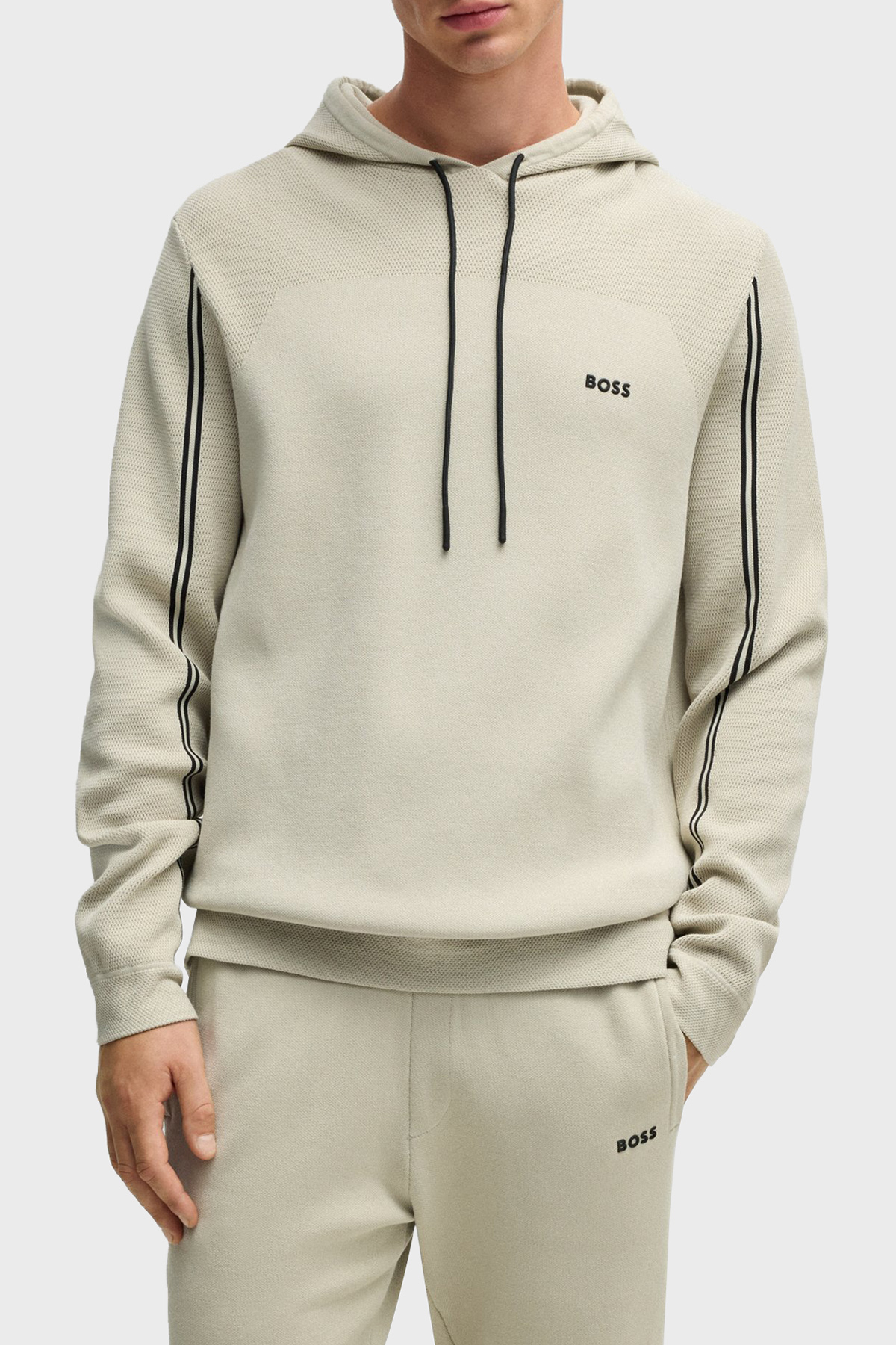 Boss Logolu Regular Fit Kapüşonlu Erkek Sweat 50523284 271 BEJ