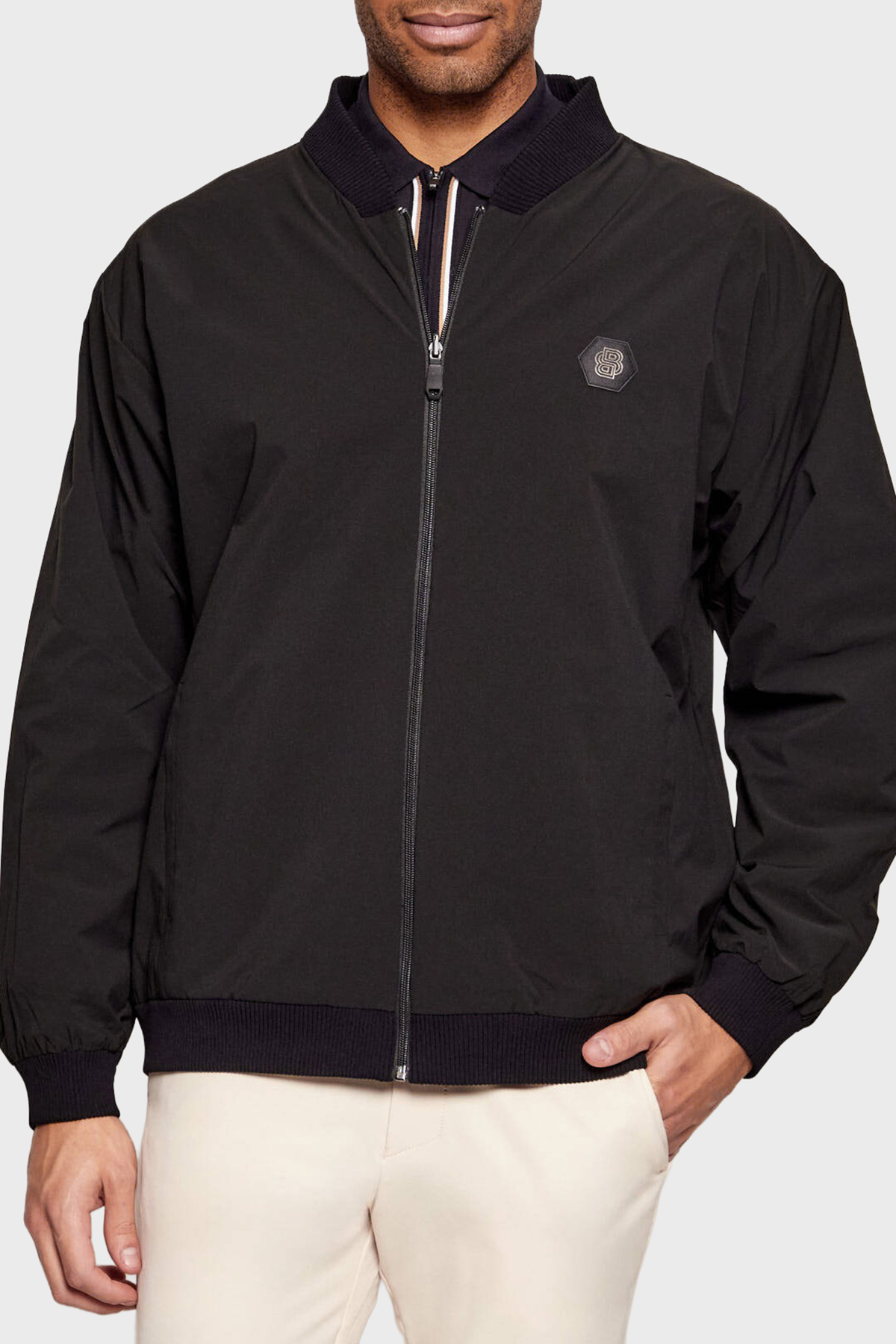 Boss Logolu Regular Fit Kolej Yaka Çift Kullanımlı Bomber Erkek Ceket 50544009 001 SİYAH