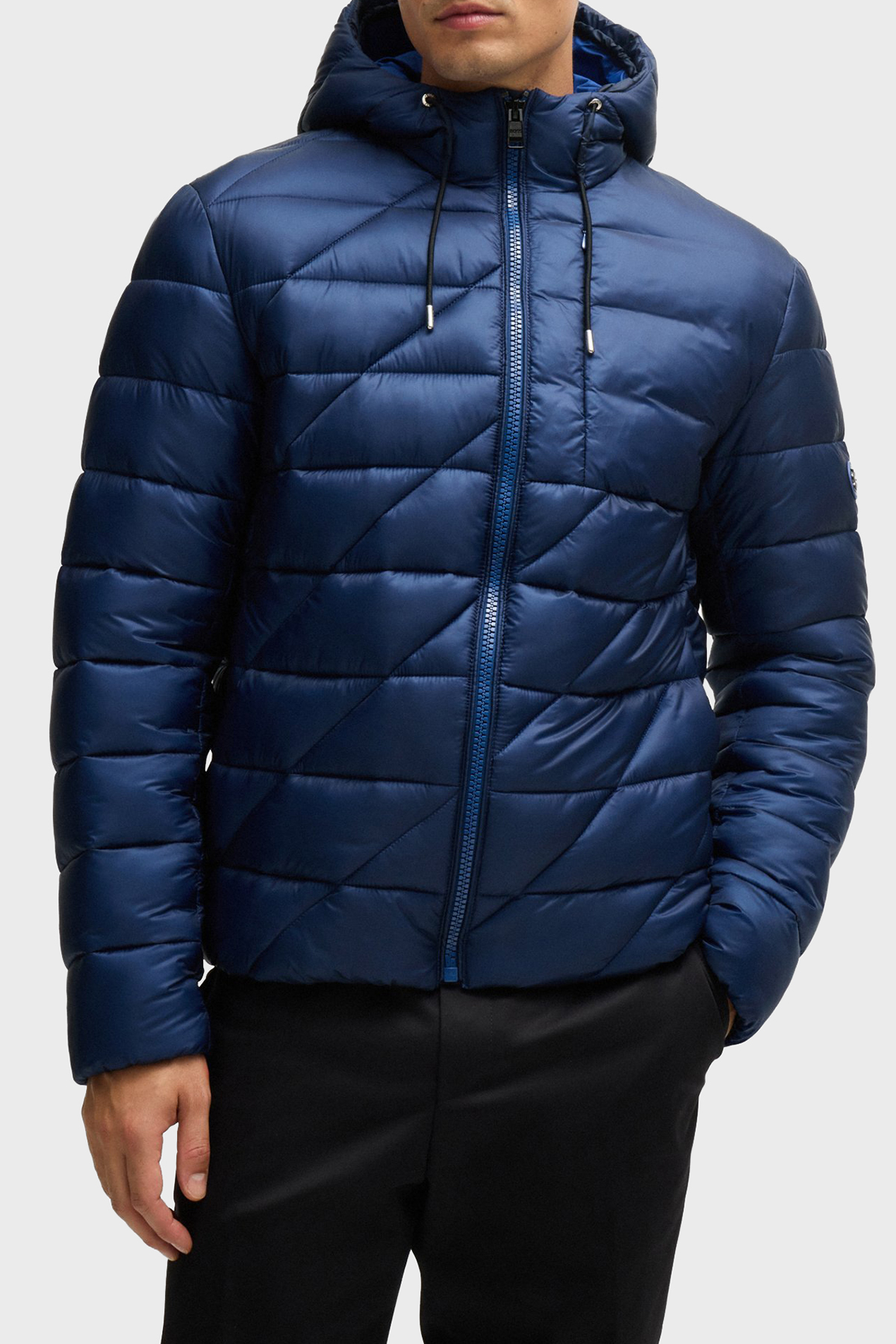 Boss Logolu Regular Fit Su İtici Kapüşonlu Şişme Erkek Mont 50524648 485 SAKS