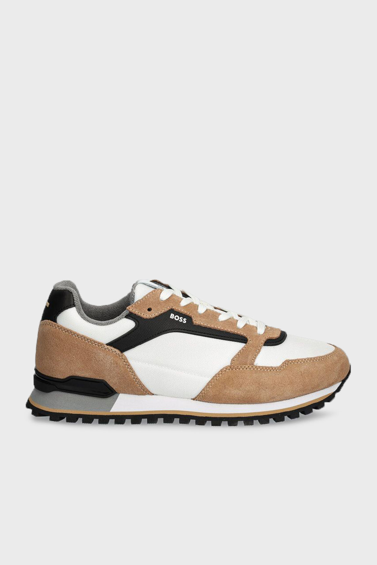 Boss Logolu Süet Detaylı Sneaker Erkek Ayakkabı 50523221 281 KAHVE-BEYAZ