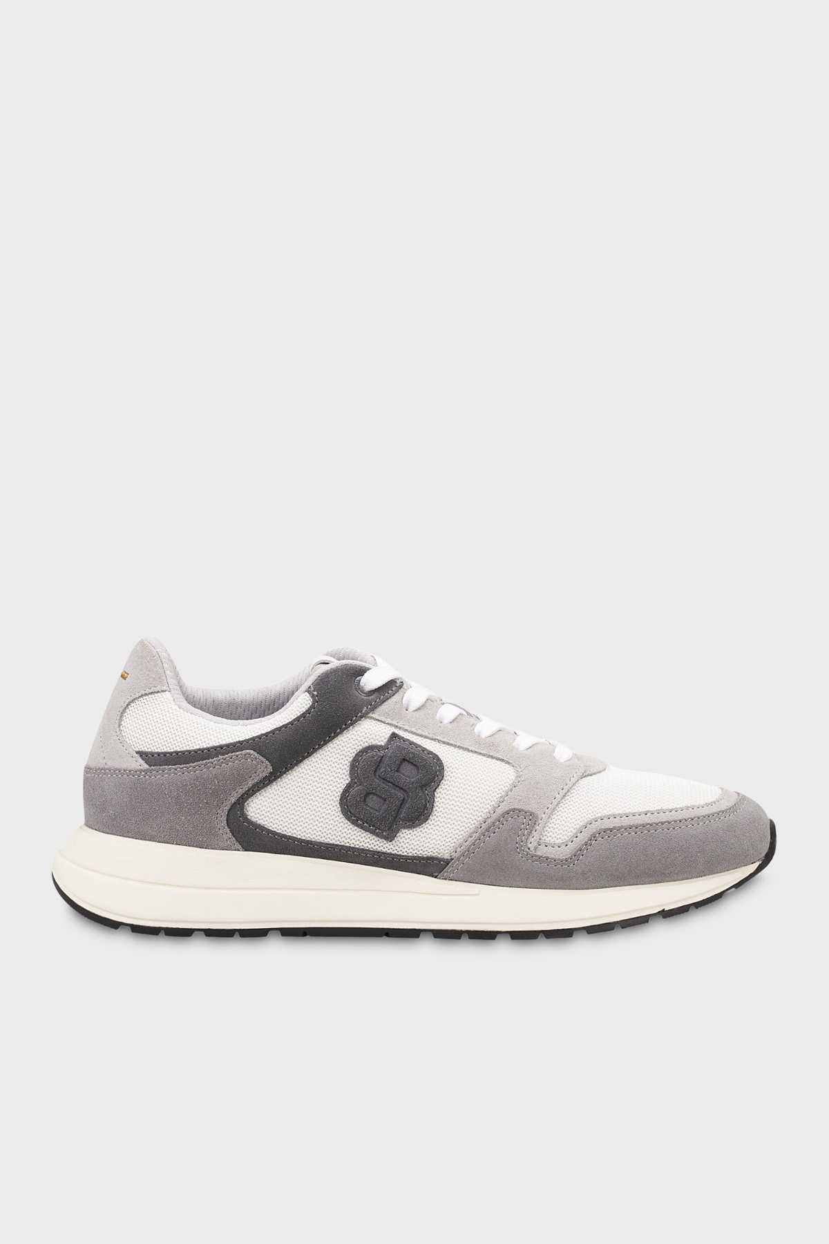 Boss Logolu Süet Detaylı Sneaker Erkek Ayakkabı 50554612 061 BEYAZ-GRİ