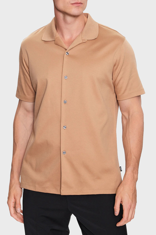 Boss Merserize Pamuklu Regular Fit Kısa Kollu Erkek Gömlek 50486176 260 KAHVE - Boss