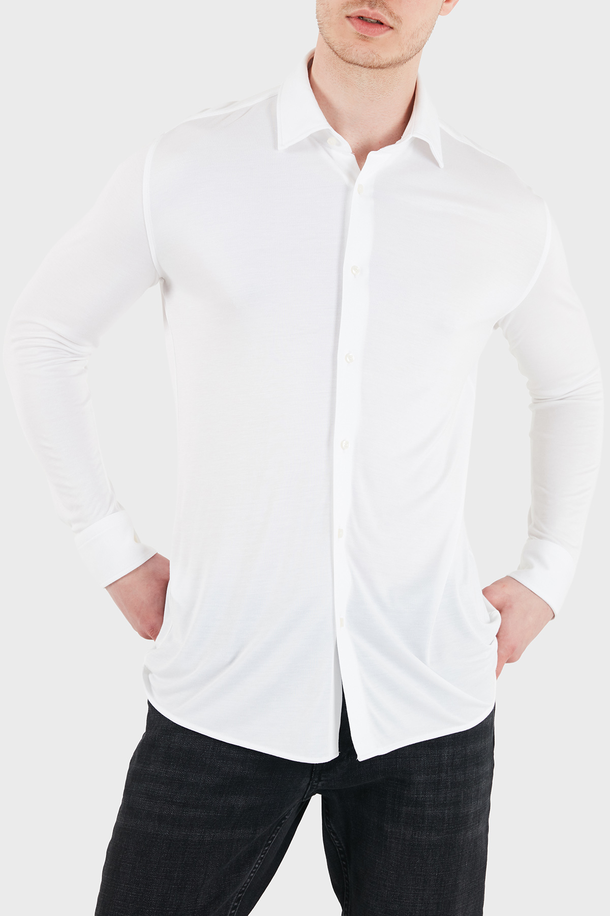 Boss Modal Slim Fit Klasik Yaka Uzun Kol Erkek Gömlek 50561622 100 BEYAZ