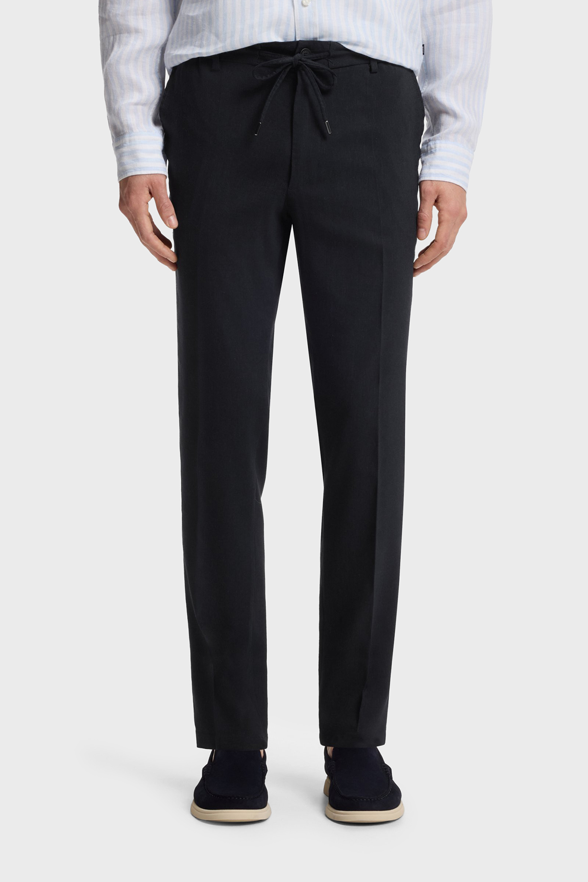 Boss Modern Kesimli Keten Karışımlı Erkek Pantolon 50557859 405 LACİVERT
