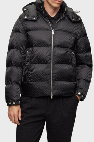 Boss Monogram Jakarlı Çıkarılabilir Kapüşonlu Su İtici Comfort Fit Erkek Mont 50499813 001 SİYAH - Boss