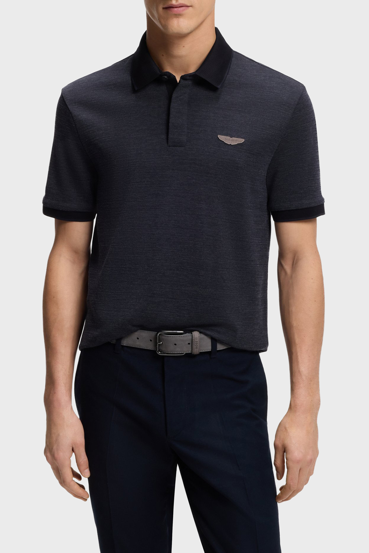 Boss Pamuk ve Yün Karışımlı Regular Fit Düğmeli Erkek Polo 50553789 404 LACİVERT