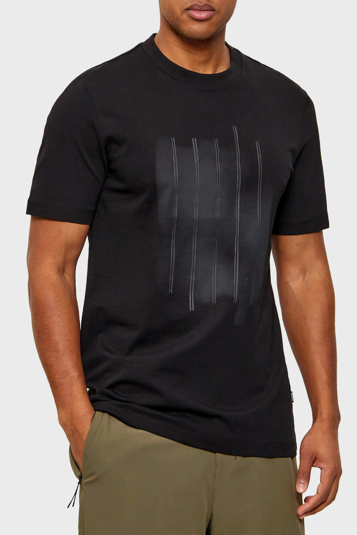 Boss Pamuklu Regular Fit Baskılı Bisiklet Yaka Erkek T Shirt 50559754 001 SİYAH