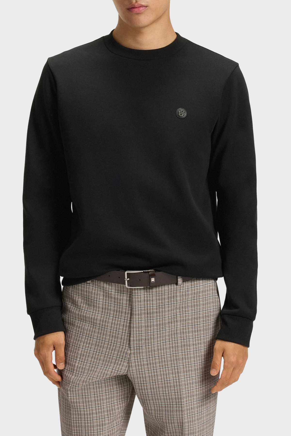 Boss Pamuklu Regular Fit Bisiklet Yaka Erkek Sweat 50520302 001 SİYAH