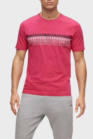 Boss Pamuklu Regular Fit Bisiklet Yaka Erkek T Shirt 50488785 660 FUŞYA - Boss