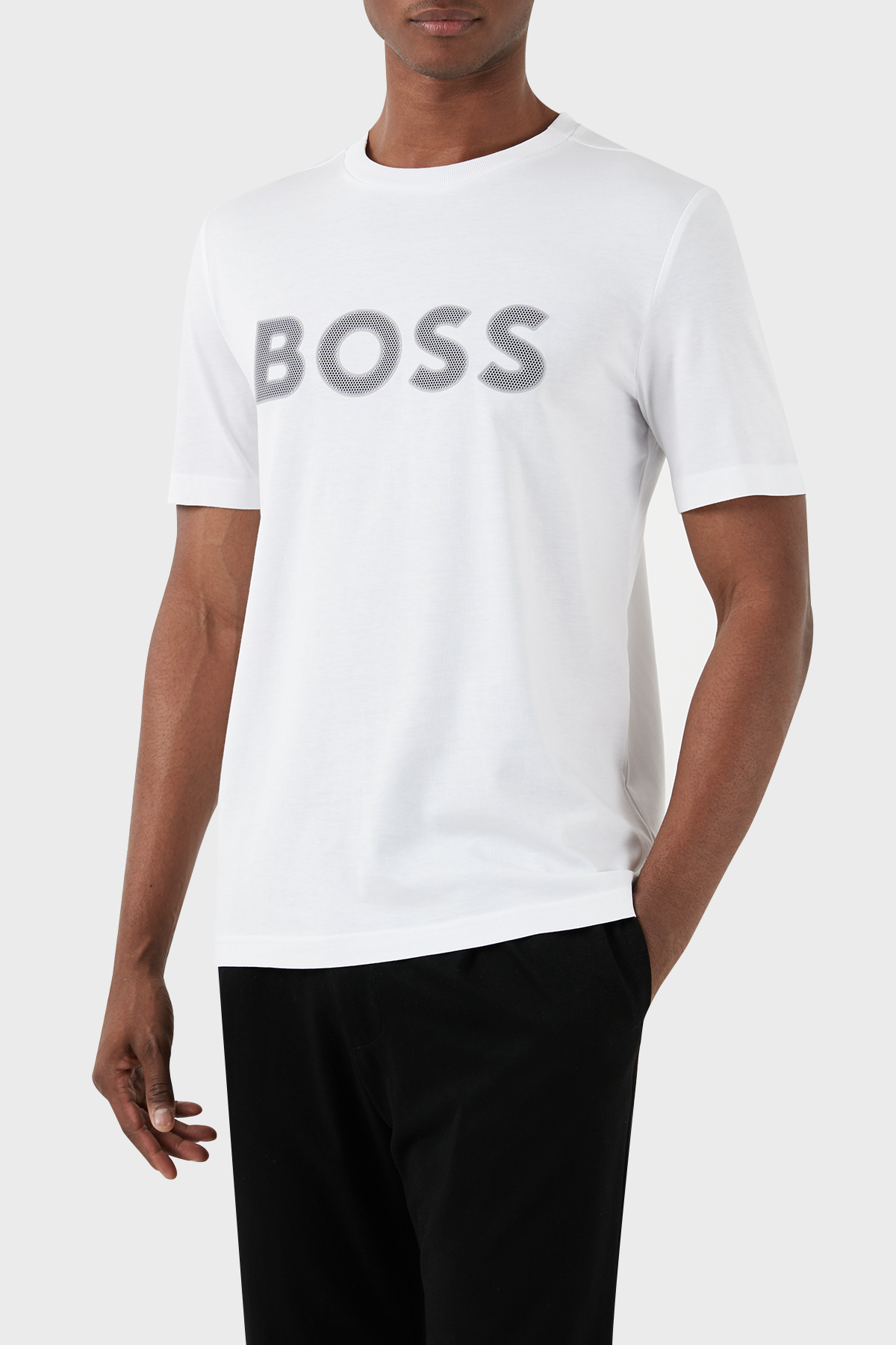 Boss Pamuklu Regular Fit Bisiklet Yaka Erkek T Shirt 50512866 100 BEYAZ