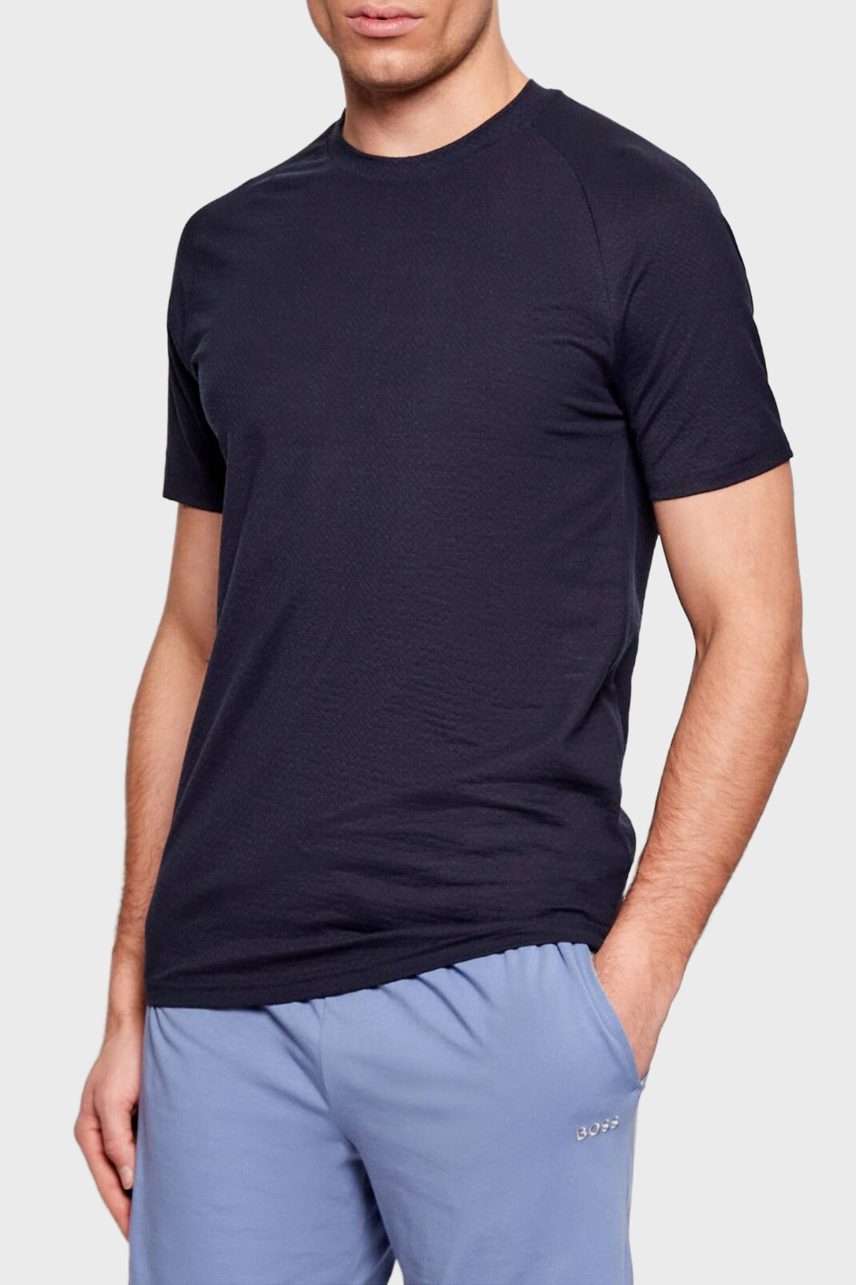 Boss Pamuklu Regular Fit Bisiklet Yaka Erkek T Shirt 50554179 405 LACİVERT