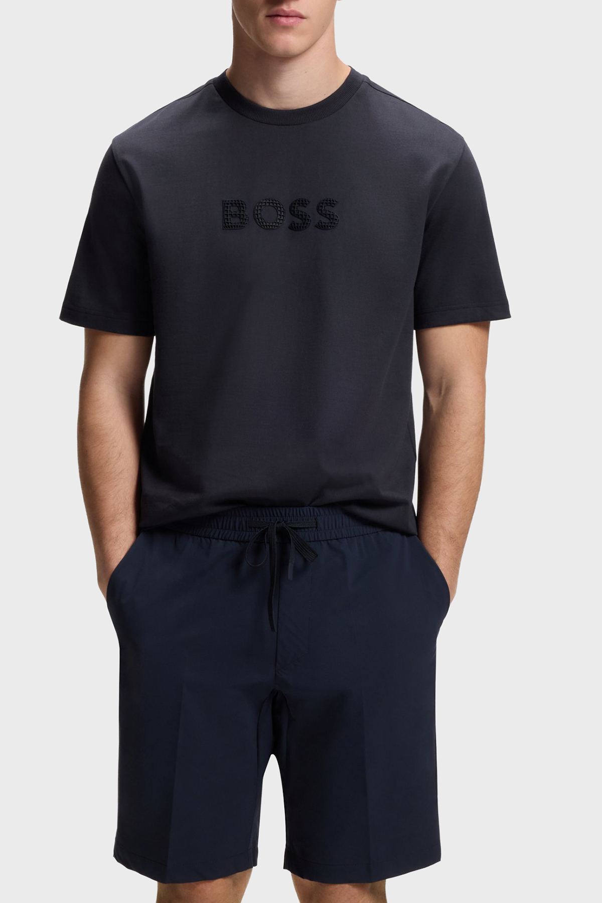 Boss Pamuklu Regular Fit Bisiklet Yaka Erkek T Shirt 50559361 402 LACİVERT