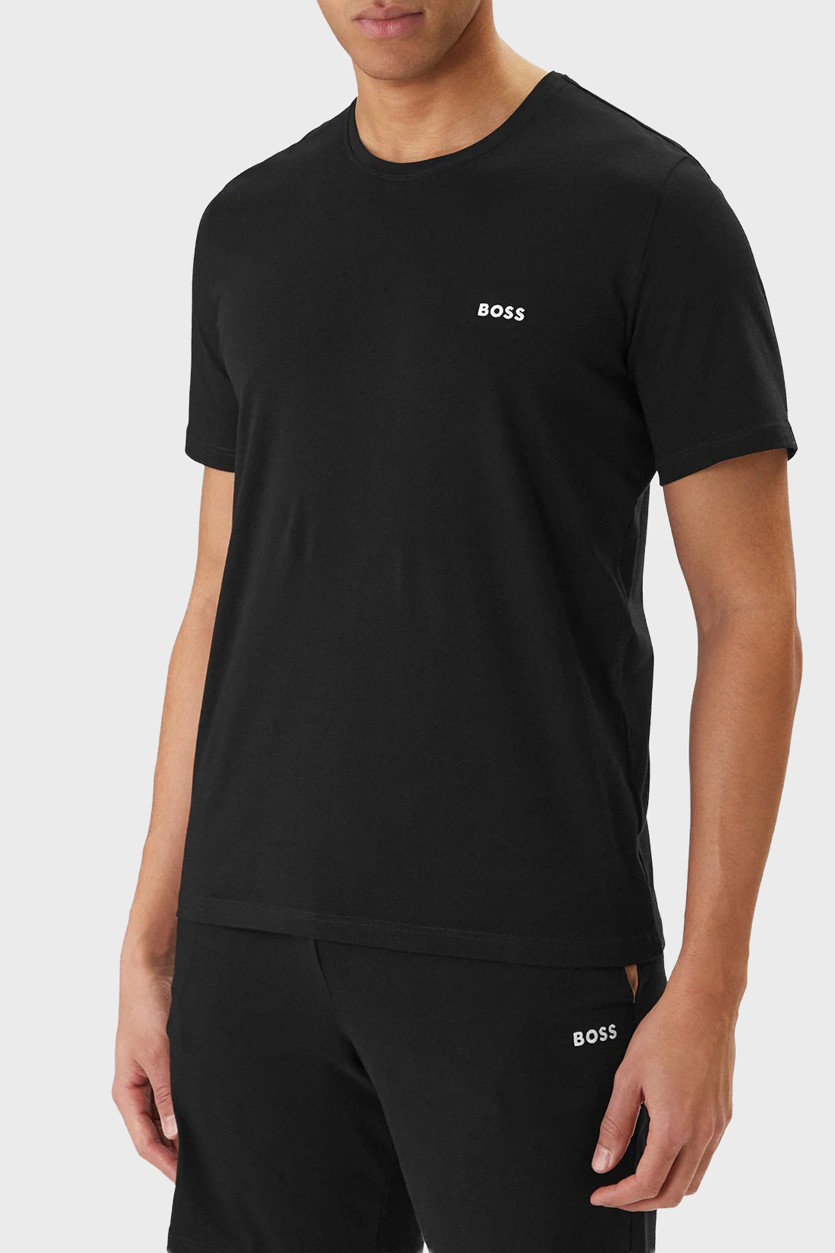 Boss Pamuklu Regular Fit Bisiklet Yaka Logolu Erkek T Shirt 50515312 001 SİYAH