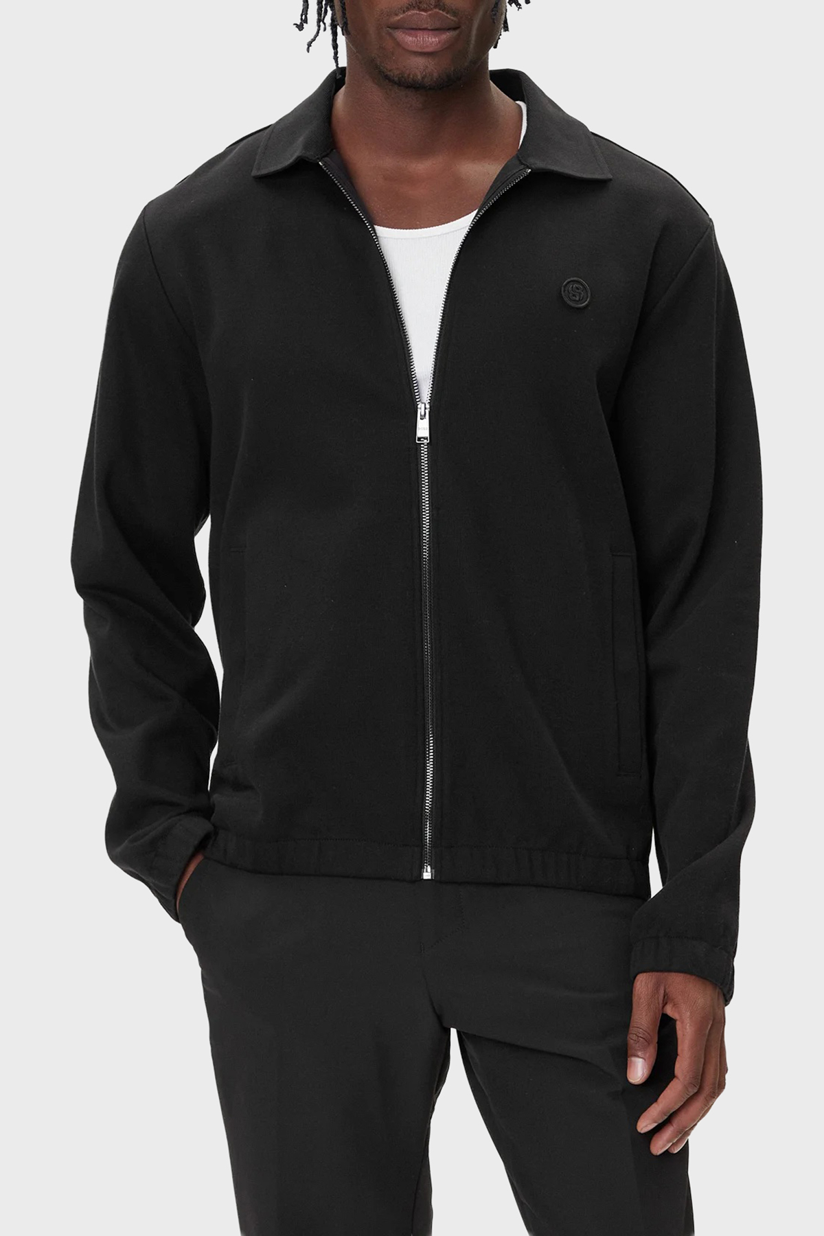 Boss Pamuklu Regular Fit Ceket Yaka Logolu Fermuarlı Erkek Sweat 50556971 002 SİYAH