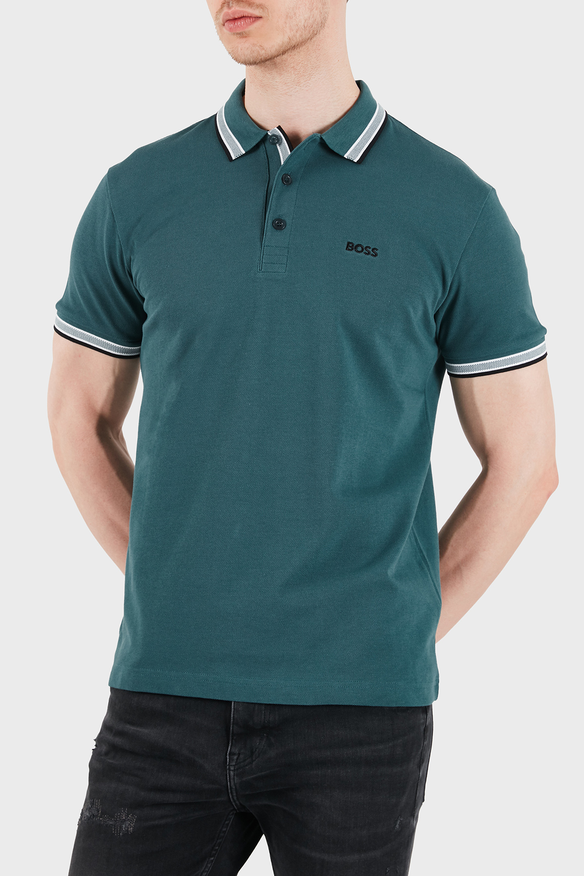 Boss Pamuklu Regular Fit Düğmeli Erkek Polo 50469055 356 PETROL