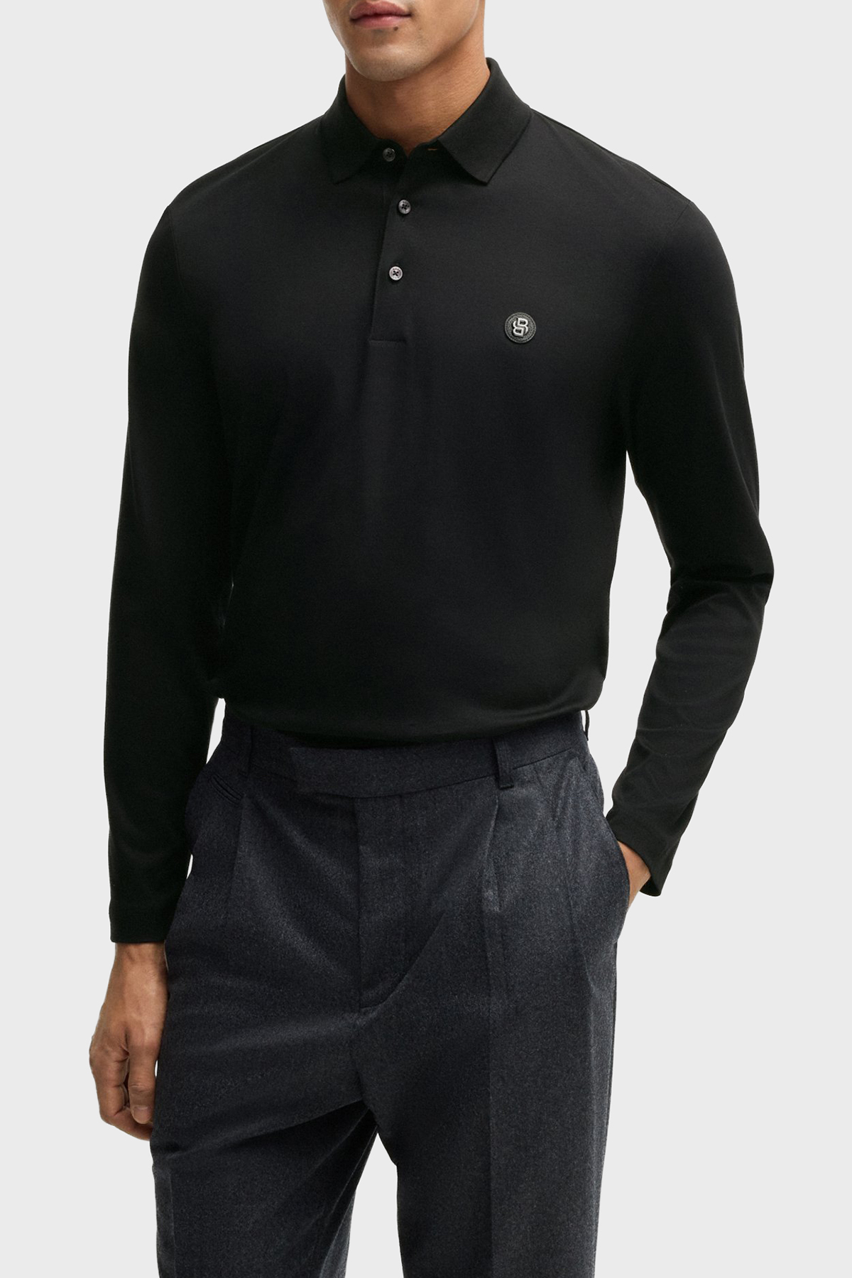 Boss Pamuklu Regular Fit Düğmeli Erkek Polo Yaka Sweat 50523917 002 SİYAH