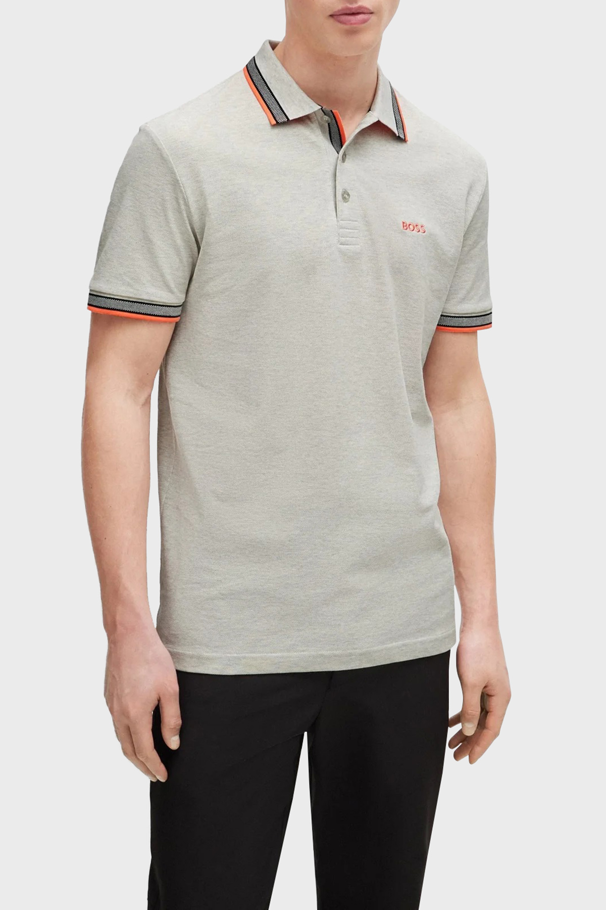 Boss Pamuklu Regular Fit Düğmeli Erkek Polo Yaka T Shirt 50469055 058 GRİ