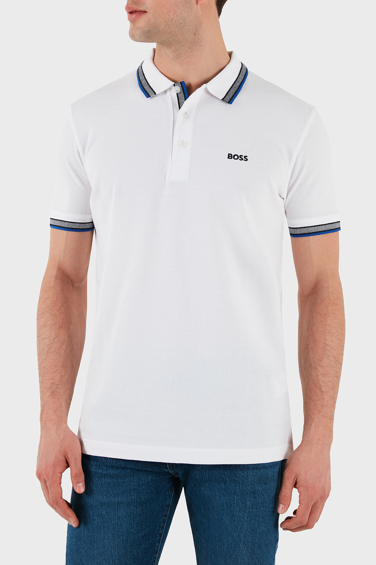 Boss Pamuklu Regular Fit Düğmeli Erkek Polo Yaka T Shirt 50469055 106 BEYAZ
