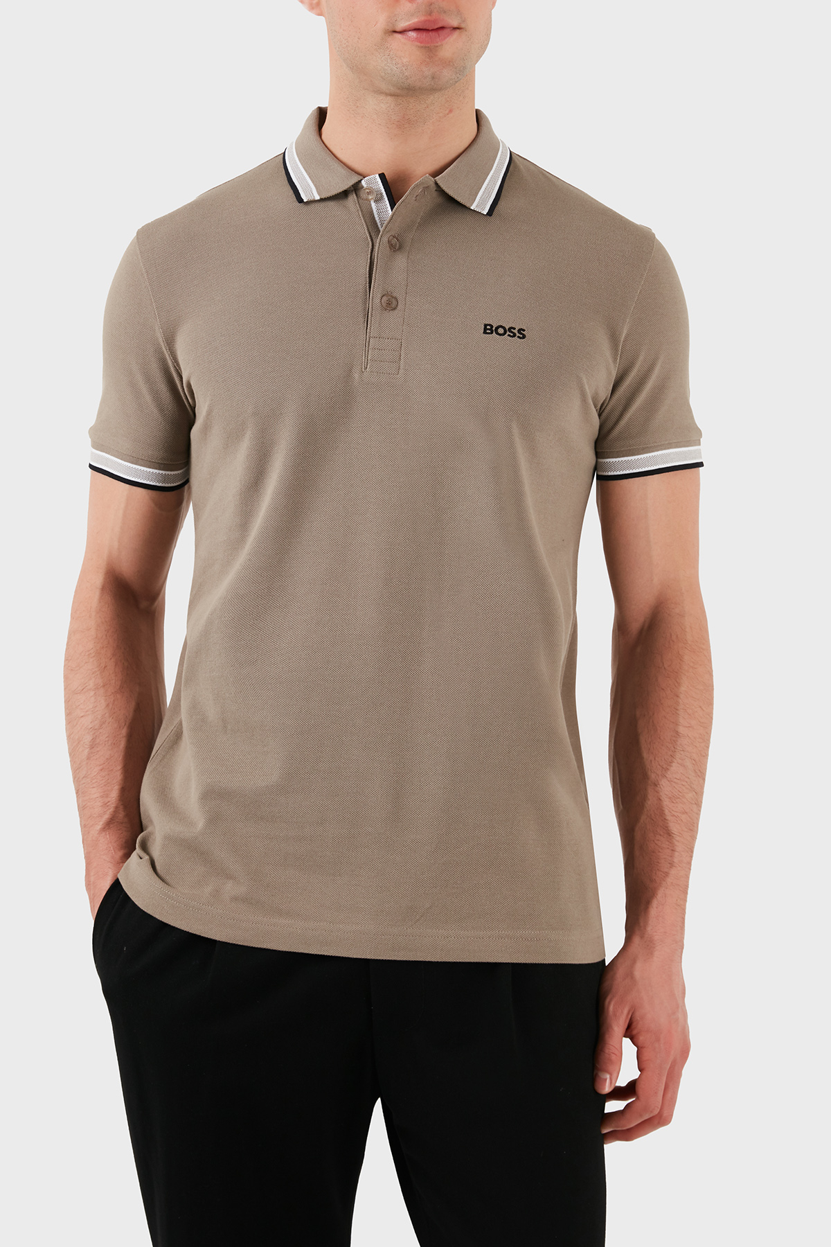 Boss Pamuklu Regular Fit Düğmeli Erkek Polo Yaka T Shirt 50469055 338 HAKİ