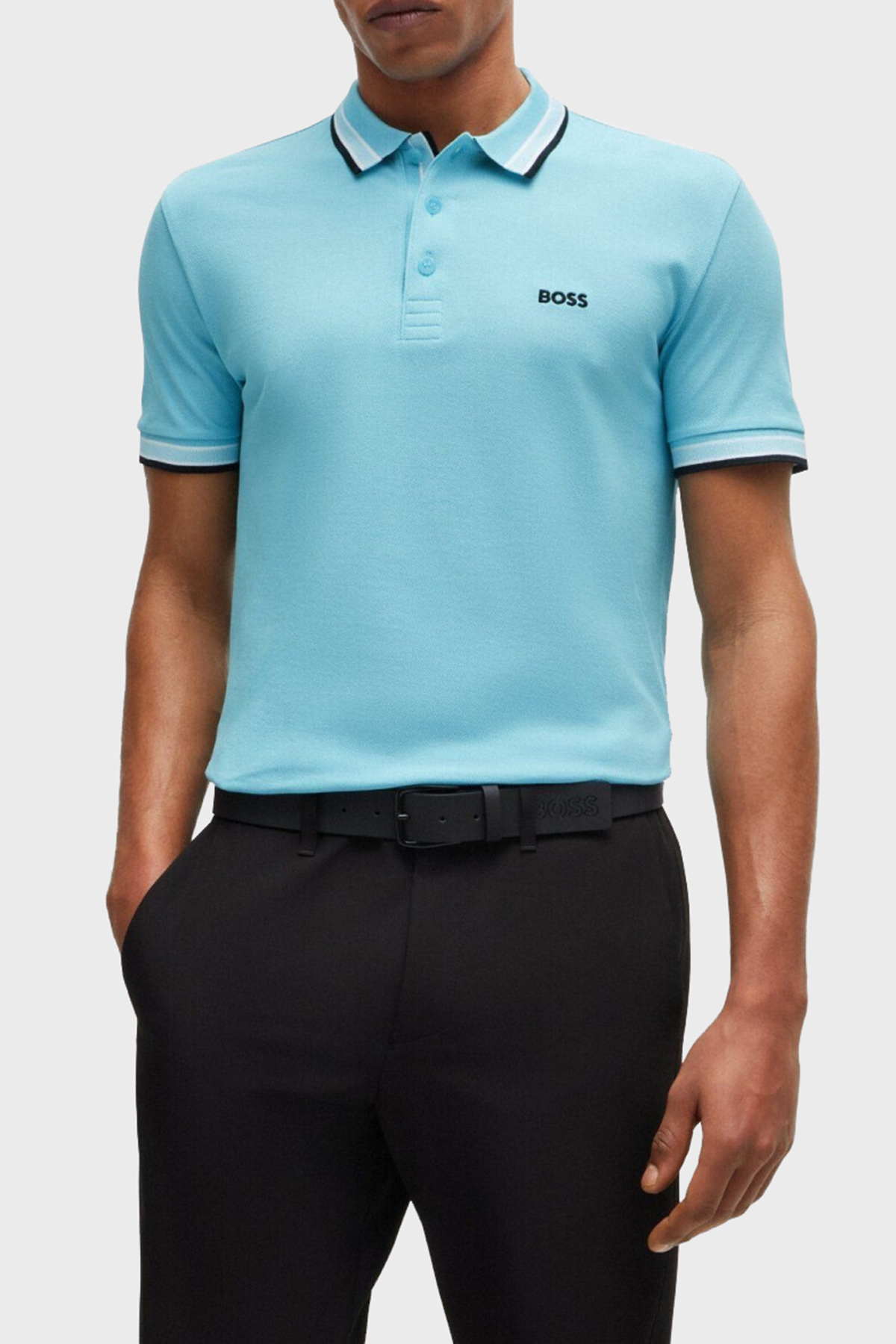 Boss Pamuklu Regular Fit Düğmeli Erkek Polo Yaka T Shirt 50469055 527 AÇIK MAVİ