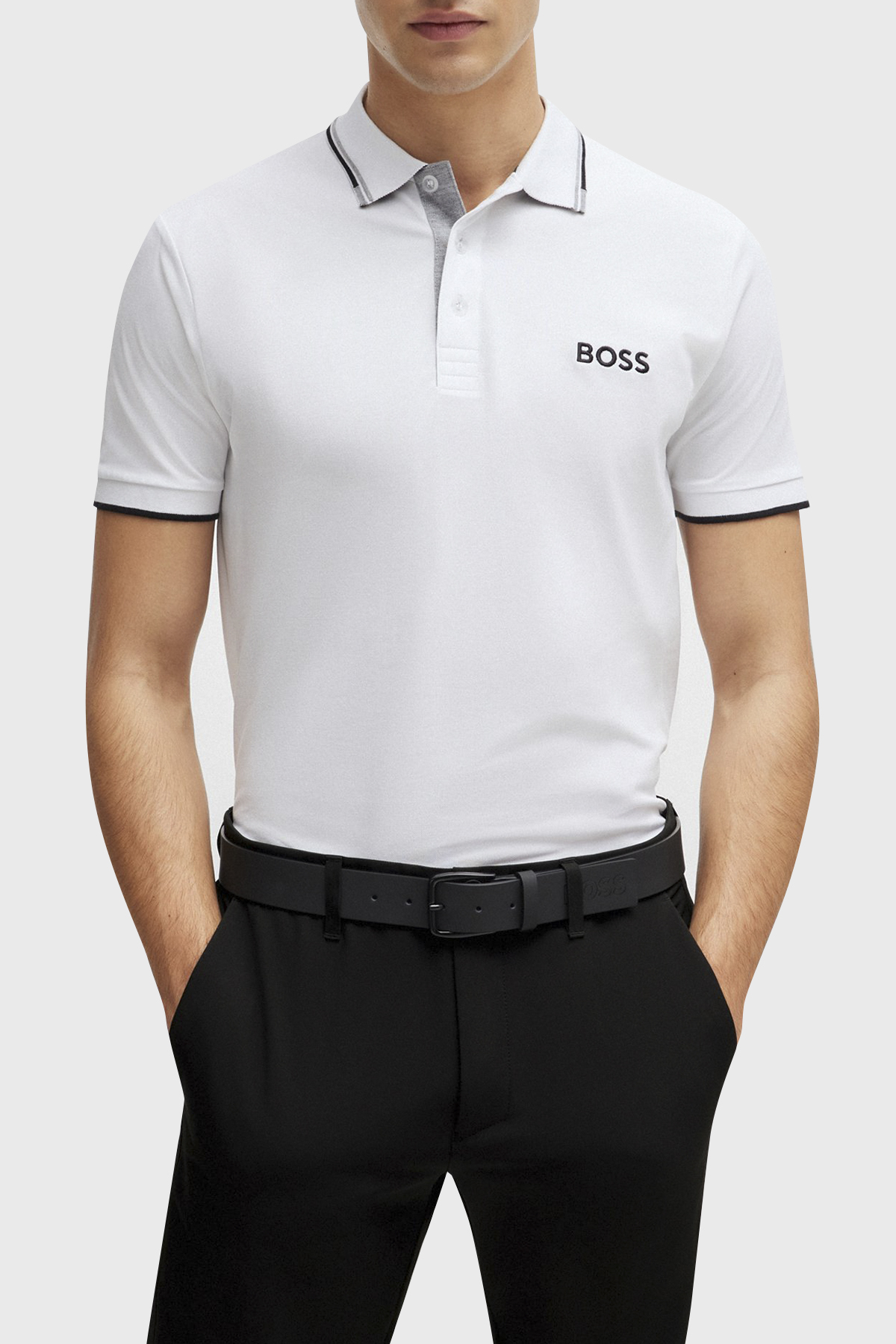 Boss Pamuklu Regular Fit Düğmeli Erkek Polo Yaka T Shirt 50469102 100 BEYAZ