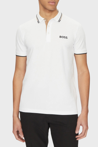 Boss Pamuklu Regular Fit Düğmeli Yaka T Shirt Erkek Polo 50469102 103 BEYAZ - Boss