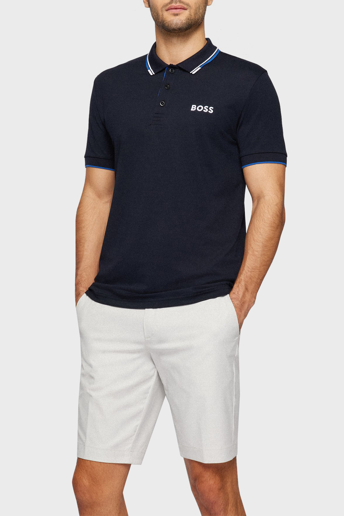 Boss Pamuklu Regular Fit Düğmeli Polo T Shirt Erkek Polo Yaka T Shirt 50469102 402 LACİVERT
