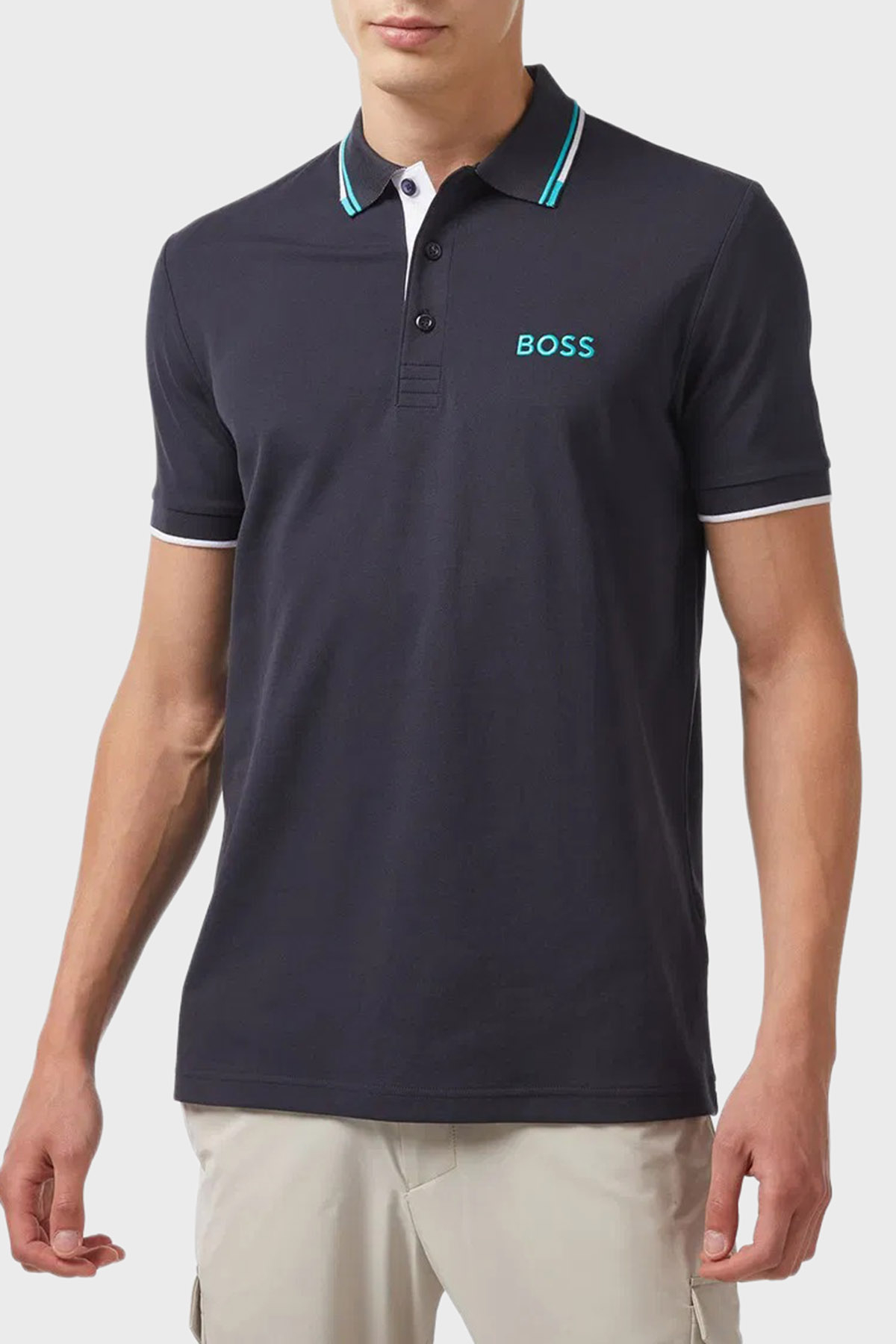 Boss Pamuklu Regular Fit Düğmeli Polo T Shirt Erkek Polo Yaka T Shirt 50469102 403 LACİVERT