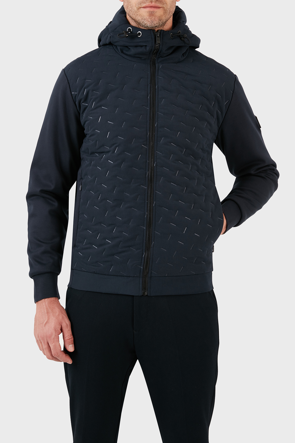 Boss Pamuklu Regular Fit Fermuarlı Kapüşonlu Erkek Sweat 50494276 404 LACİVERT