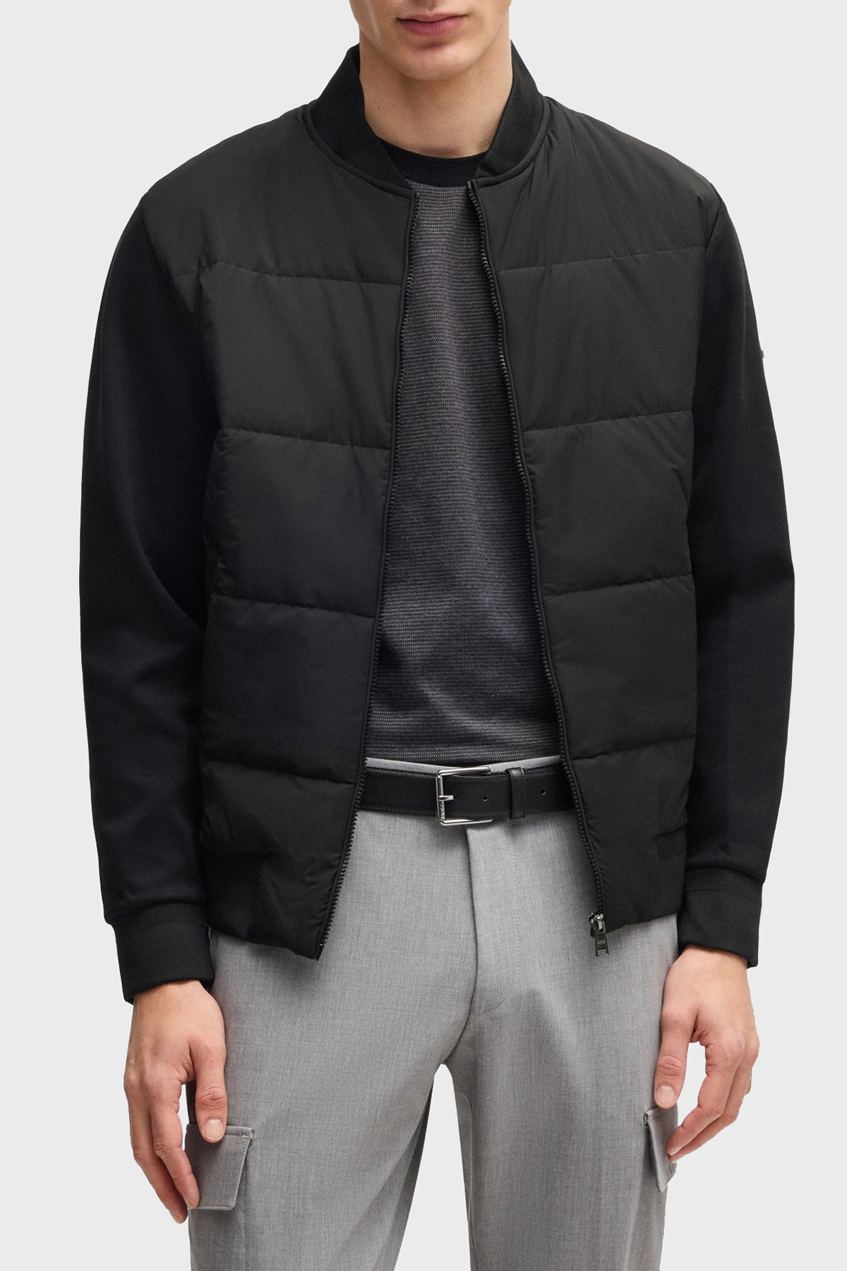 Boss Pamuklu Regular Fit Kapitoneli Kolej Yaka Erkek Sweatshirt 50532767 001 SİYAH