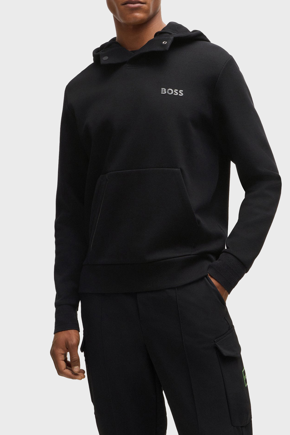 Boss Pamuklu Regular Fit Kapüşonlu Erkek Sweat 50523464 001 SİYAH