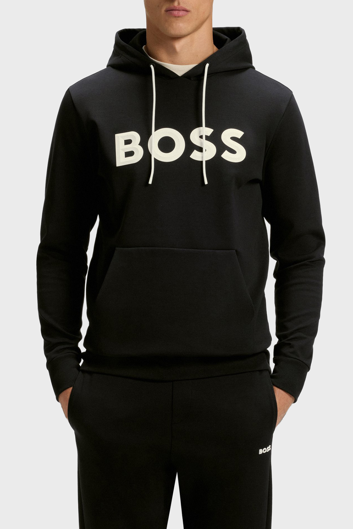 Boss Pamuklu Regular Fit Kapüşonlu Logolu Erkek Sweat 50551457 002 SİYAH