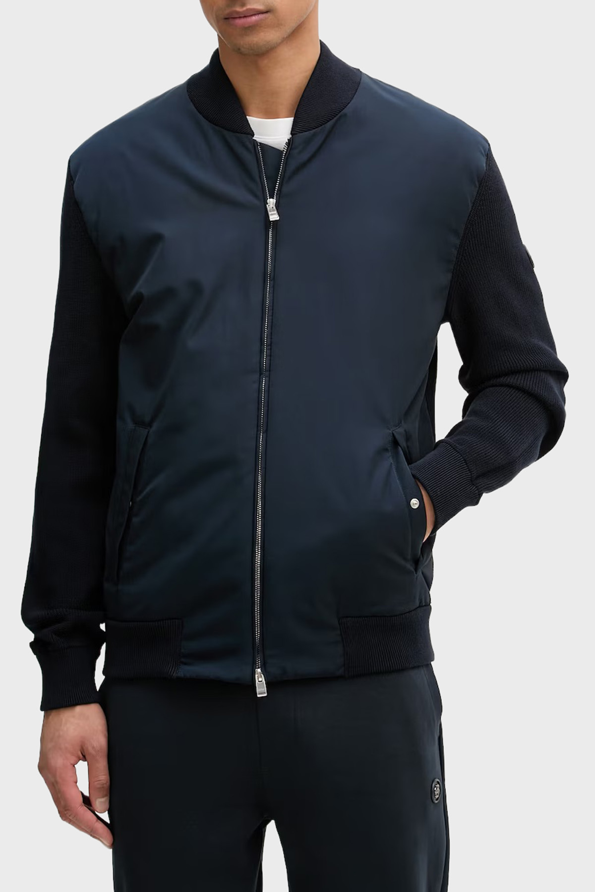 Boss Pamuklu Regular Fit Kolej Yaka Fermuarlı Erkek Mont 50556325 404 LACİVERT