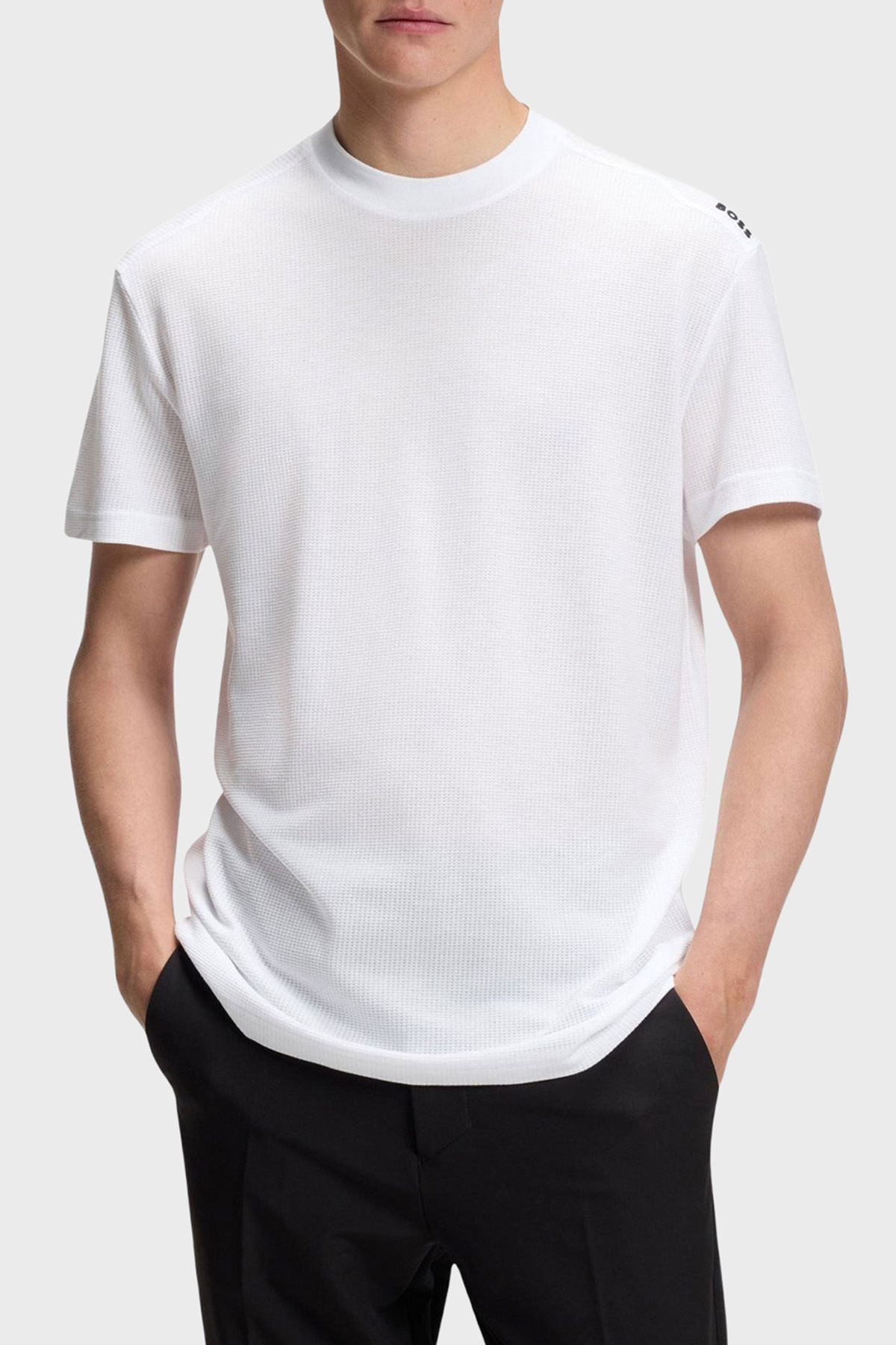Boss Pamuklu Regular Fit Logo Detaylı Bisiklet Yaka Erkek T Shirt 50559320 100 BEYAZ