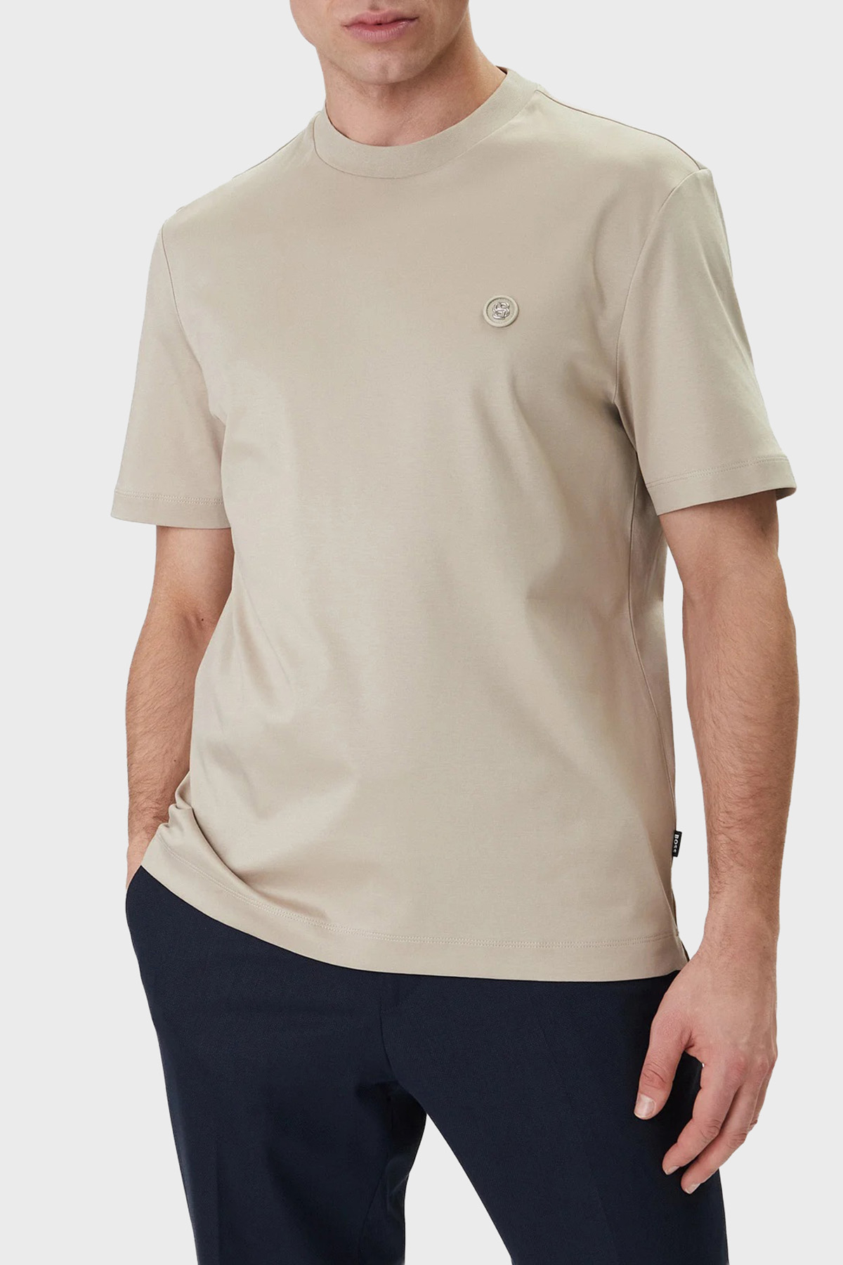 Boss Pamuklu Regular Fit Logolu Bisiklet Yaka Erkek T Shirt 50555844 286 BEJ