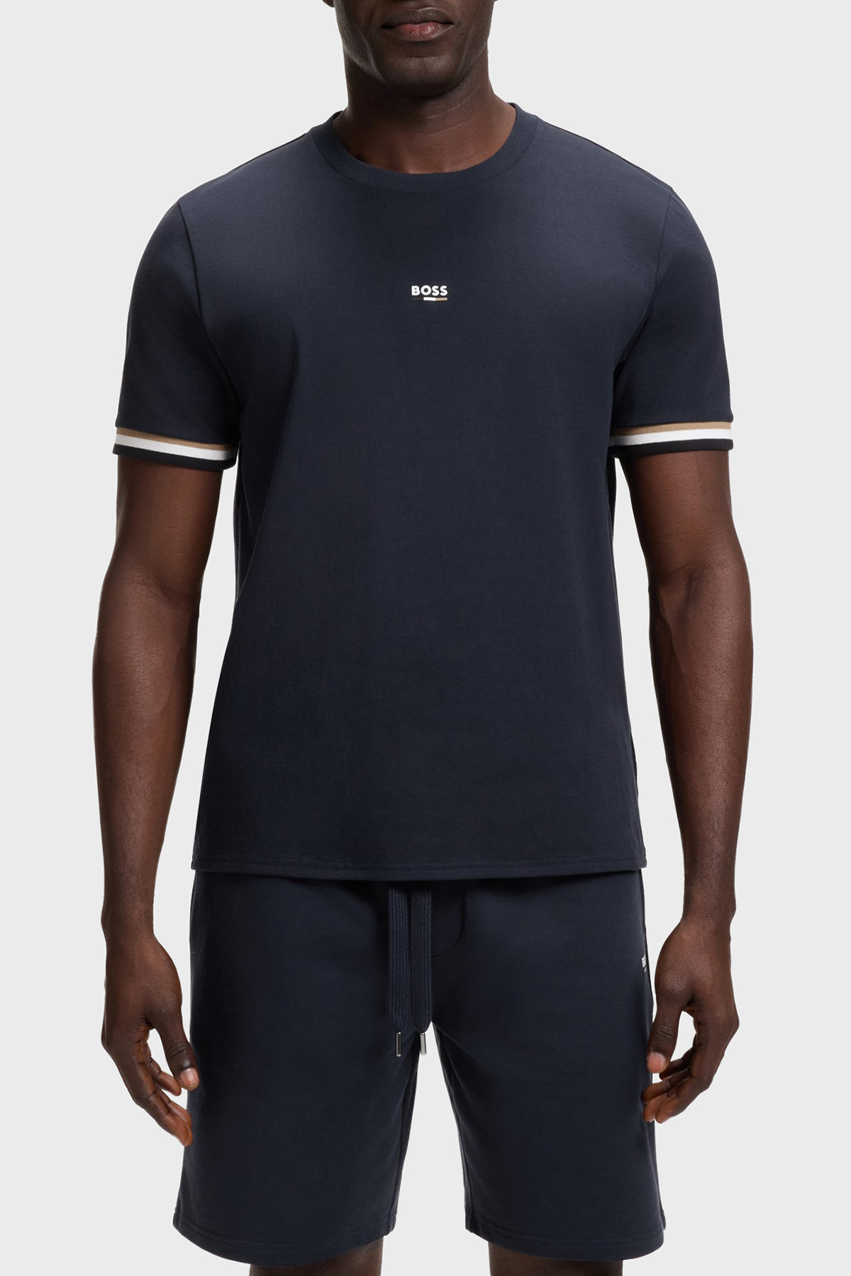 Boss Pamuklu Regular Fit Logolu Bisiklet Yaka Erkek T Shirt 50557198 403 LACİVERT