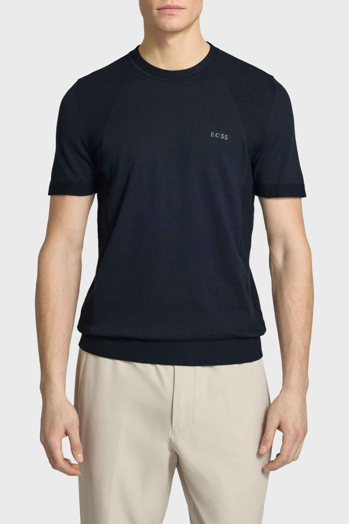 Boss Pamuklu Regular Fit Logolu Bisiklet Yaka Erkek T Shirt 50558347 402 LACİVERT