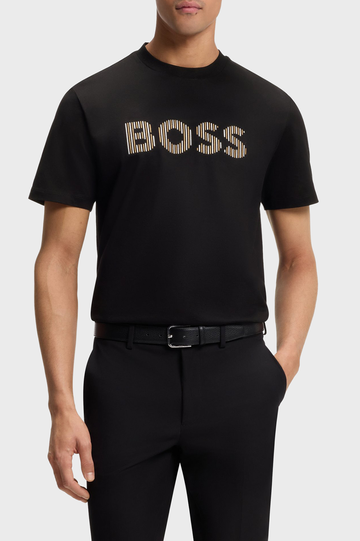 Boss Pamuklu Regular Fit Logolu Bisiklet Yaka Erkek T Shirt 50560466 002 SİYAH