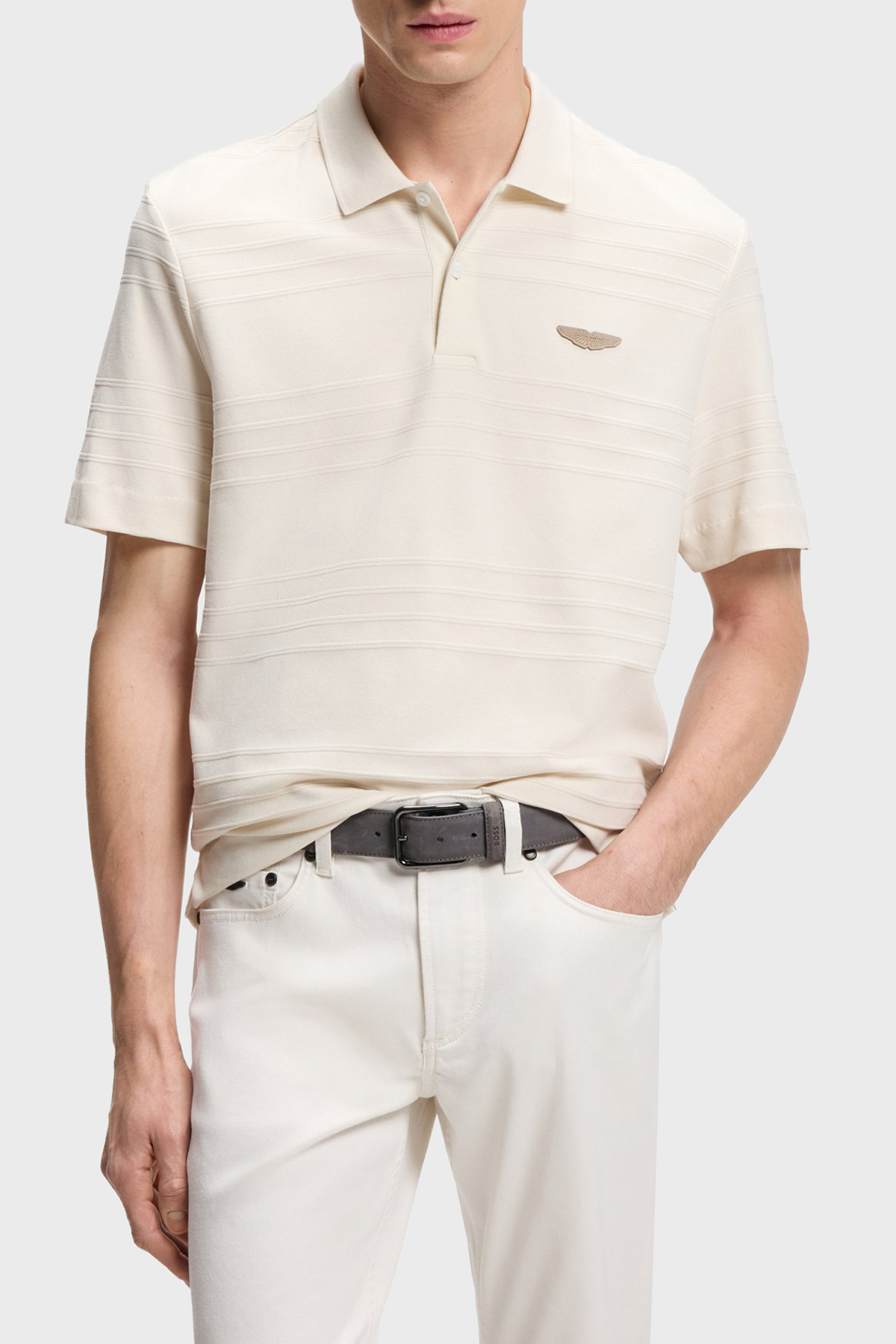 Boss Pamuklu Regular Fit Logolu Kısa Kollu Düğmeli Erkek Polo 50556174 118 BEJ