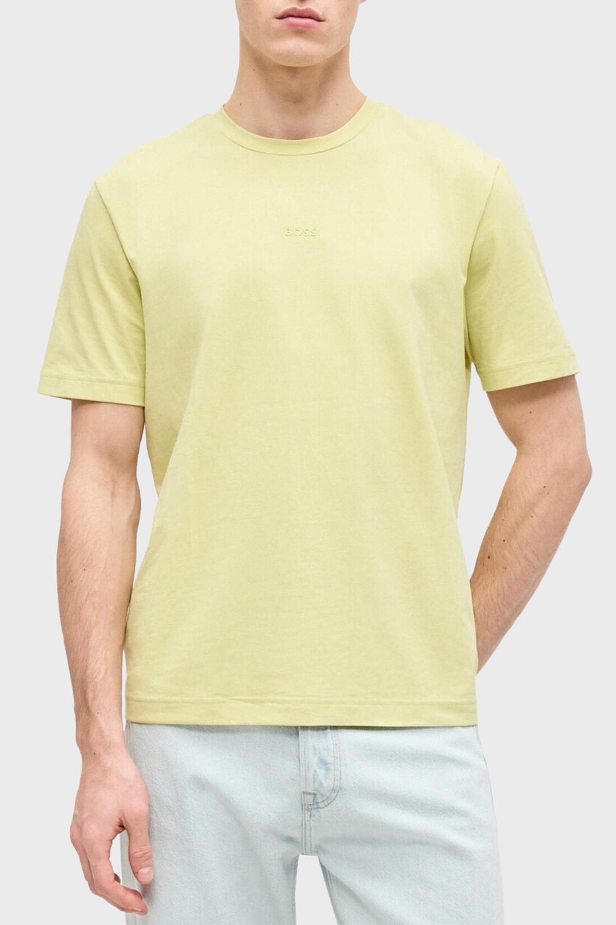 Boss Pamuklu Regular Fit Logolu Yuvarlak Yaka Erkek T Shirt 50473278 267 FISTIK YEŞİLİ