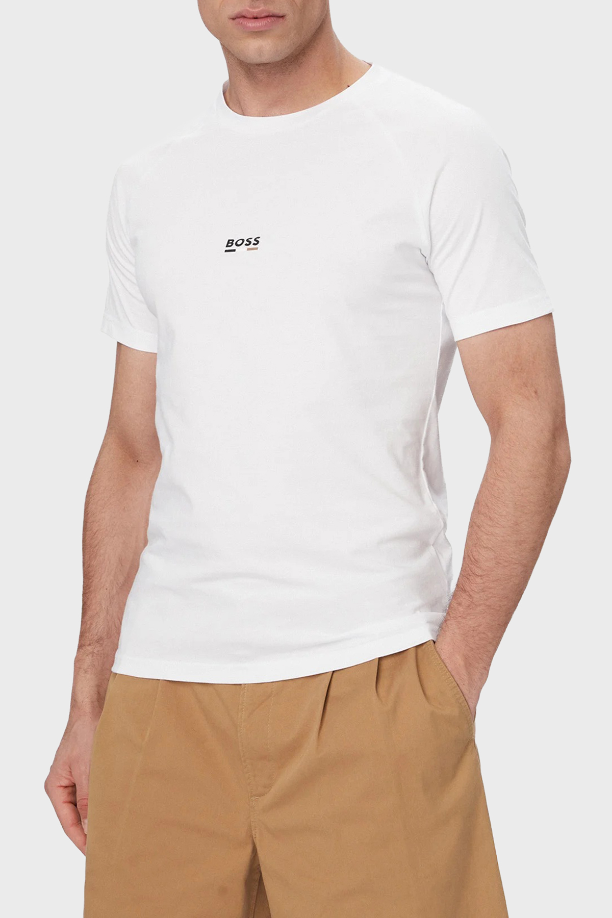 Boss Pamuklu Regular Fit Logolu Yuvarlak Yaka Erkek T Shirt 50517970 105 BEYAZ